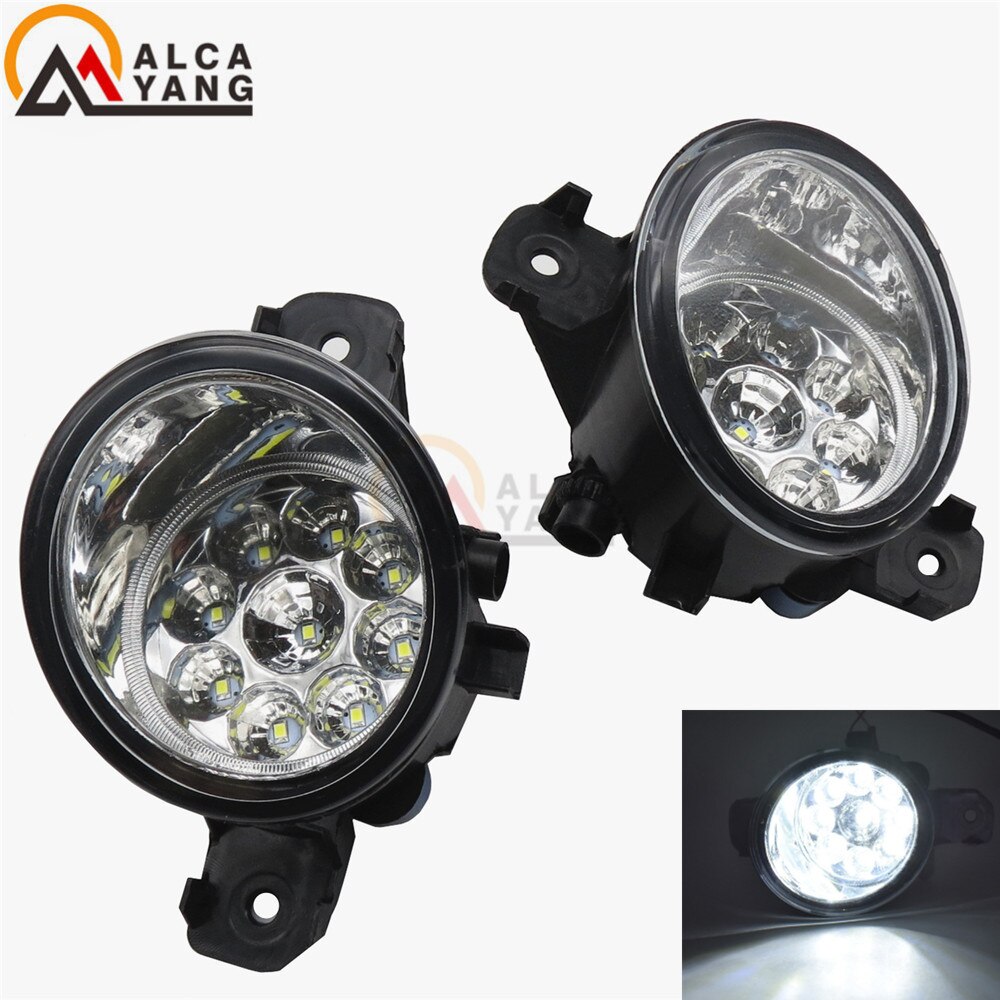 2 Stuks 12V Led/Halogeen Mistlampen Lights Drl Refit Voor Nissan Qashqai/Qashqai + 2 (j10, JJ10) 2007-2012og Lichten: LED White