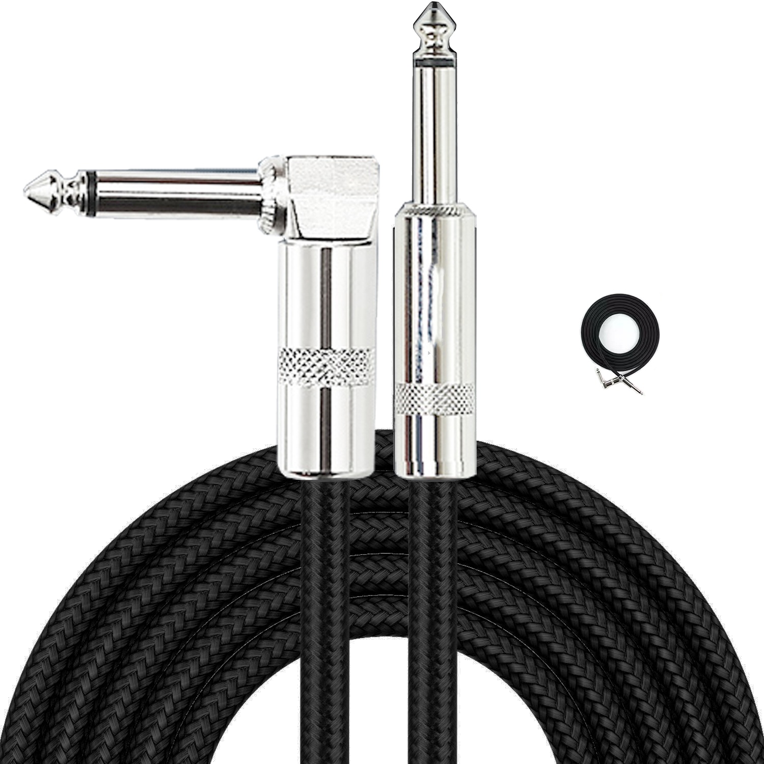 Electric Guitar Cable Braided 1/4 ft Jack 90 Degree TS 6.5mm Audio Mono Cable Bass Electric Box Audio Cable Noise Reduction Cabl: 22.5*24.5*17.9mm / Yellow