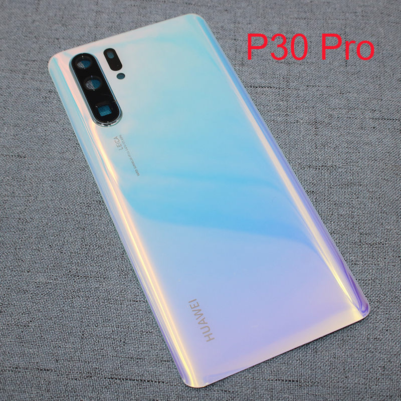 Original Huawei P30 Profi P 30 Zurück Batterie Abdeckung Hinten Glas Tür Gehäbenutzen Ersatz Tafel fallen Für p30Profi Mit Kamera objektiv &Ampere; Logo: P30Profi-hell Blau