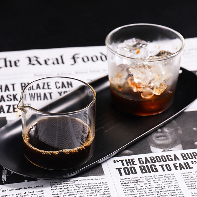 Transparent Glass Cup Double Mouth Whiskey Tea Beer Mugs Handmade Milk Juice Glass Cup Office Home Bar Drinking Products