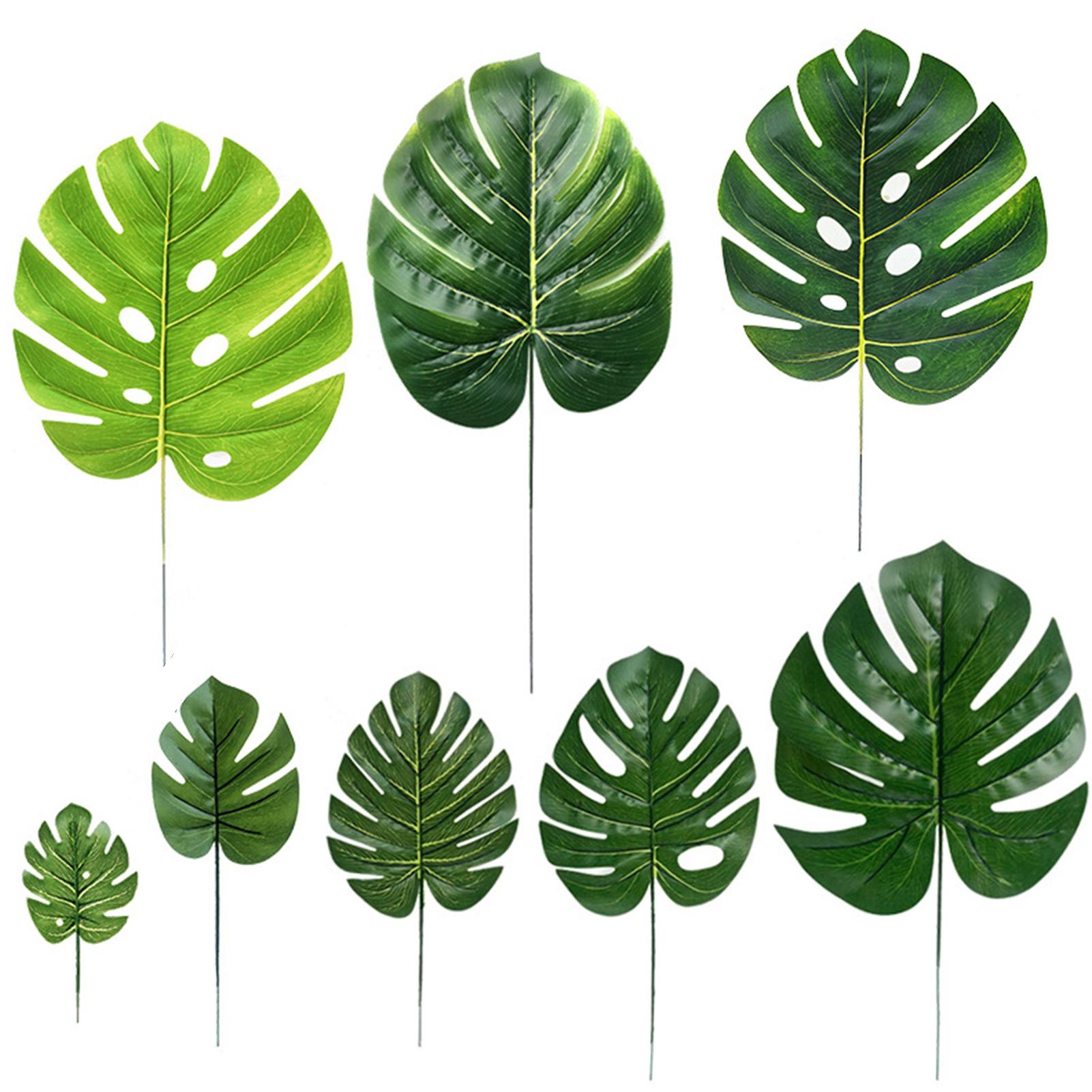 10Stck Künstliche Monstera Schildkröte Blatt Pflanze Hintergrund Zauberstab Partei Dekoration