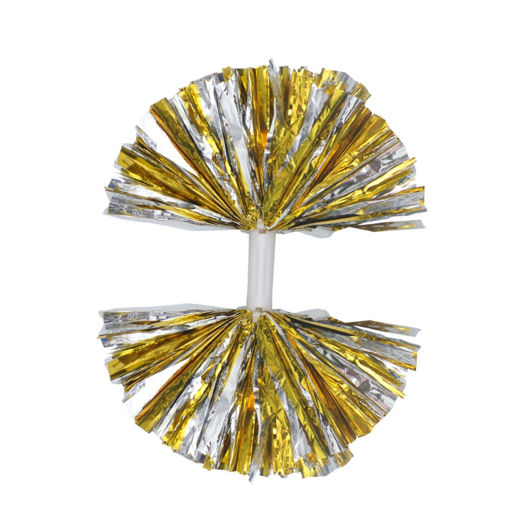 2 Pcs Cheering Balls Squad Spirited Shinny Cheerleading Kit Cheer Poms Cheerleaders Supples with Handle for Competition: As Shown
