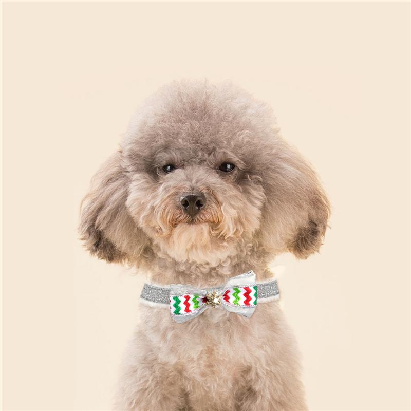 1 st julhalsband för sällskapsdjur rosett halsband snöflinga halskedja för husdjur katt kattunge hund