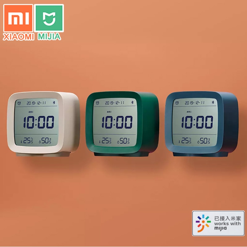 Reloj despertador Xiaomi Cleargrass con Bluetooth, pantalla LCD de temperatura y humedad, luz nocturna ajustable con aplicación Mijia Smart Home