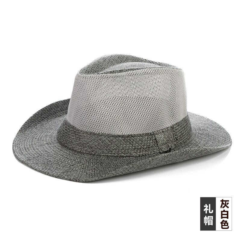 Udendørs solhat til mænd bred skygge mænd & #39 sommer fritid stråhat åndbar parasol hat herre & #39 sommer raffia solhat b -8283: Stil 1