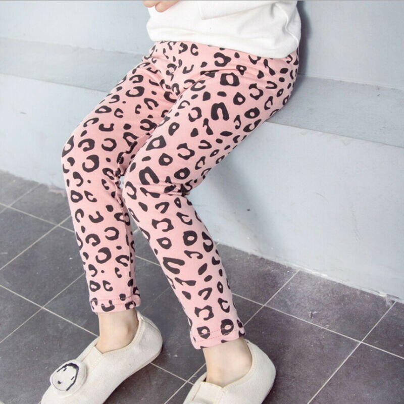 2-7y småbørn barn baby piger leopard leggings forår efterår børn piger bukser strømpebukser