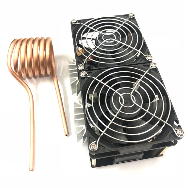 100% 1800w 40a zvs induktionsvarmeplademodul flyback drivervarmer +48v spole+dobbelt blæser med kobberrør