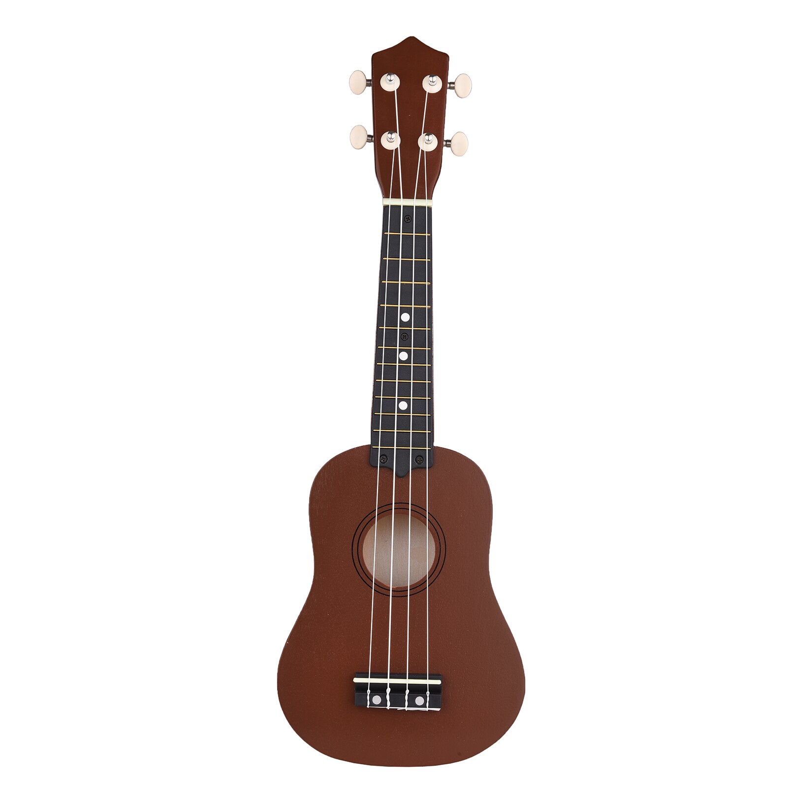 Muslady-ukelele de 4 cuerdas de 21 pulgadas, instrumento Musical de madera, bajo, pequeño, para niños, color Beige: Brown