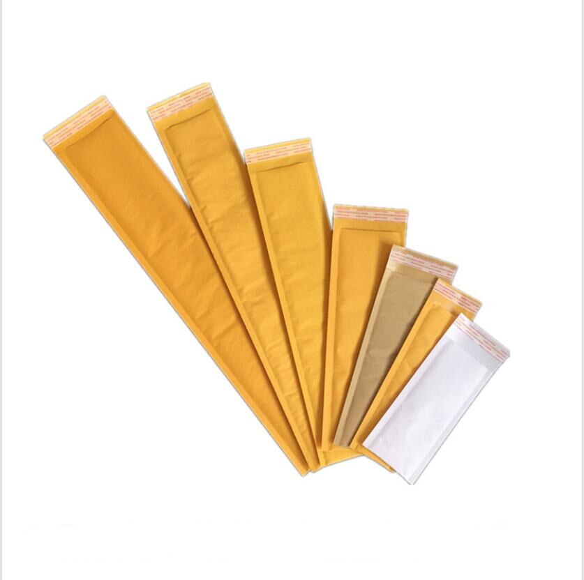 20pcs Super Long Courier Bag Golden Yellow Kraft Paper Bubble Envelope Packaging Rectangle Mailers Padded Envelope