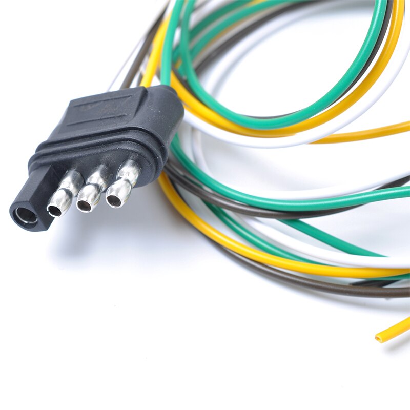 1Pcs 3ft Trailer Light Wiring Harness Extension 4 Pin Plug 18 AWG Flat Wire Connector Trailer Male Plug