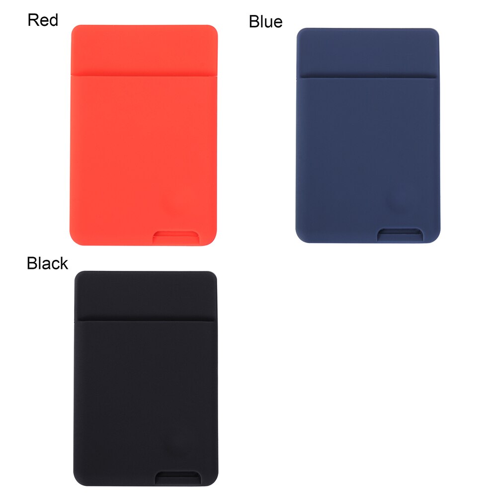 Universal Silicone Phone Wallet Case Stick On ID Credit Card Holder Self-Adhesive Elastic Cellphone Pocket Sticker Card Sleeves