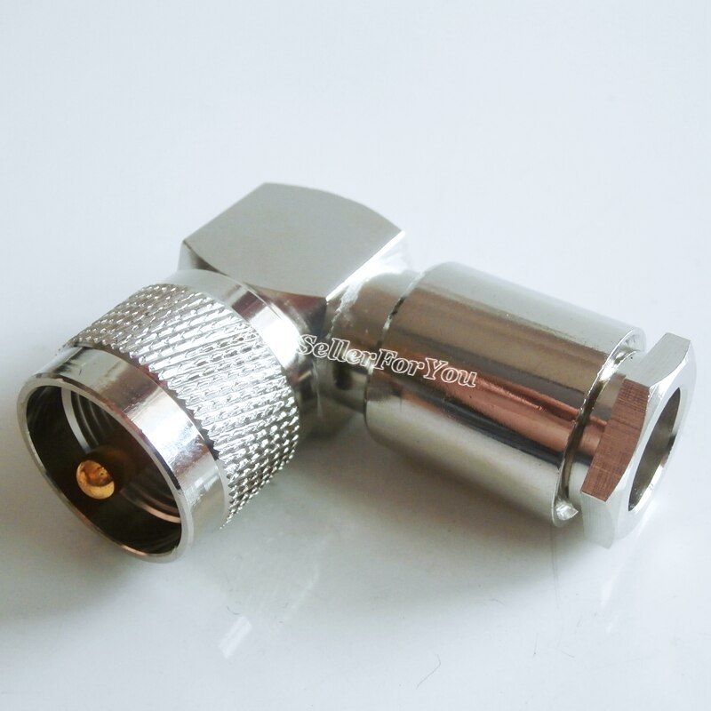1x UHF mannelijk PL259 PL-259 90 Graden klem RG8 RG213 LMR400 kabel haakse RA RF Connector