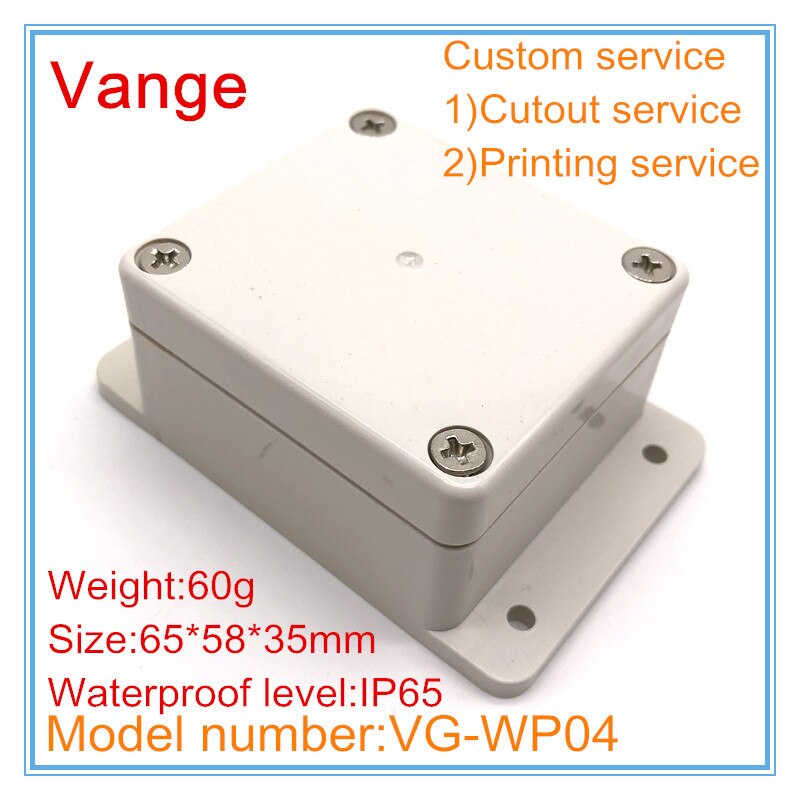 1pcs/lot Wall-mounted molding case IP65 waterproof ABS plastic diy enclosure boxes for electronics 65*58*35mm