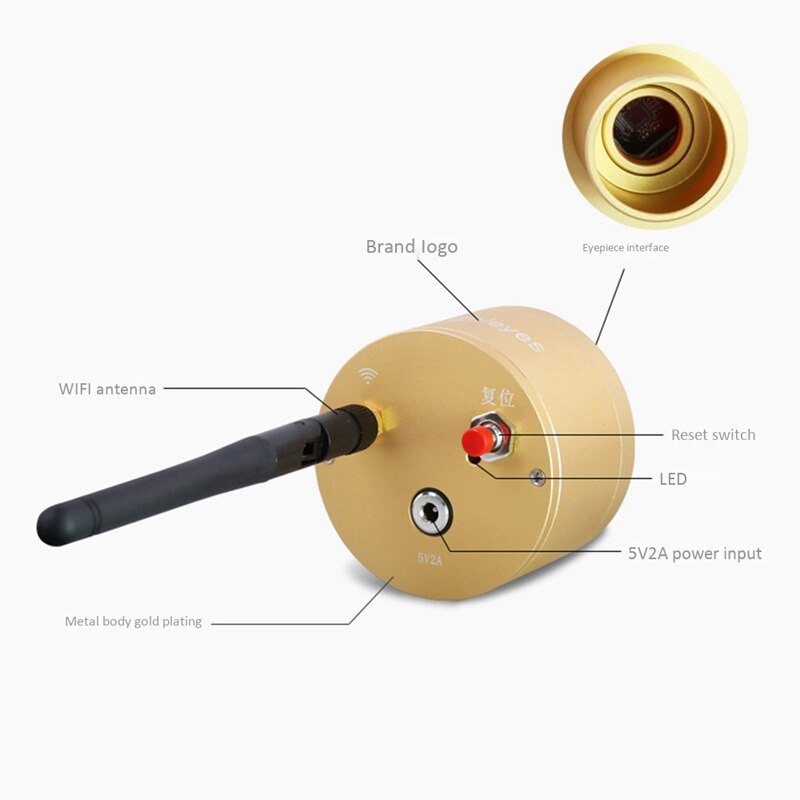 Angeleyes 1.25 Webcam 2.0MP Wifi Elektronische Oculair Cmos Usb Digitale Astronomie Monoculaire Telescoop Camera Oculaire Lens