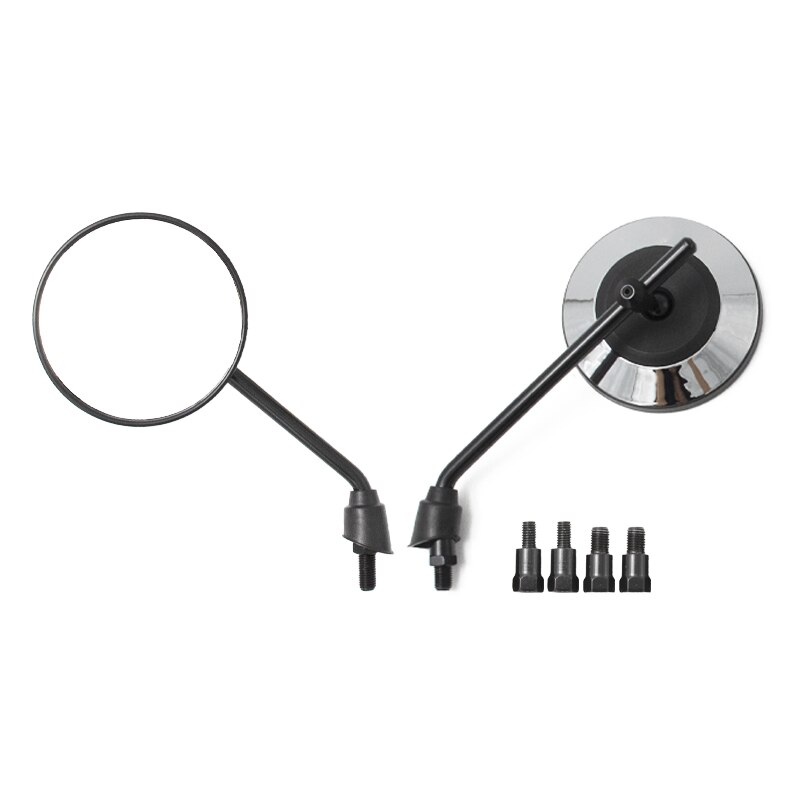2 stücke Universal Retro Einstellbare Matte Schwarz Silber Runde Motorrad Rückspiegel Flache Spiegel Roller E-Bike Rückseite Spiegel: Silber