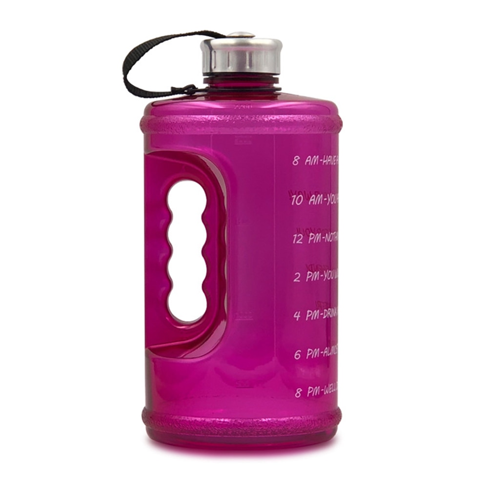 2.2l motivation vandflaske med tidsmarkør udendørs camping vandflaske vandreture backpacking fitness træning sportsflaske: Lilla