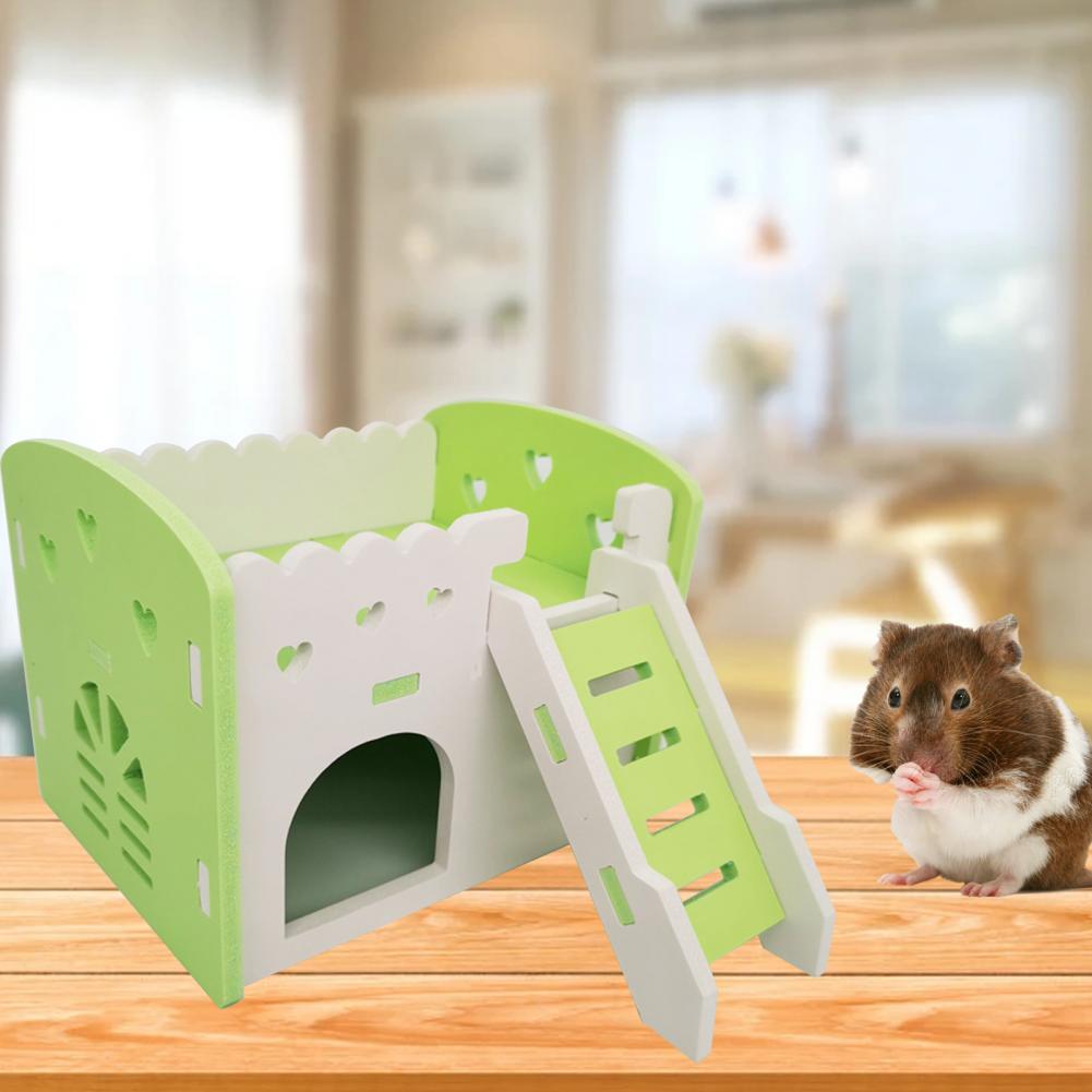 Hamster Villa with Ladder Stable Structure Chinchilla Hut Hamster Golden Bear Rat Villa Balcony