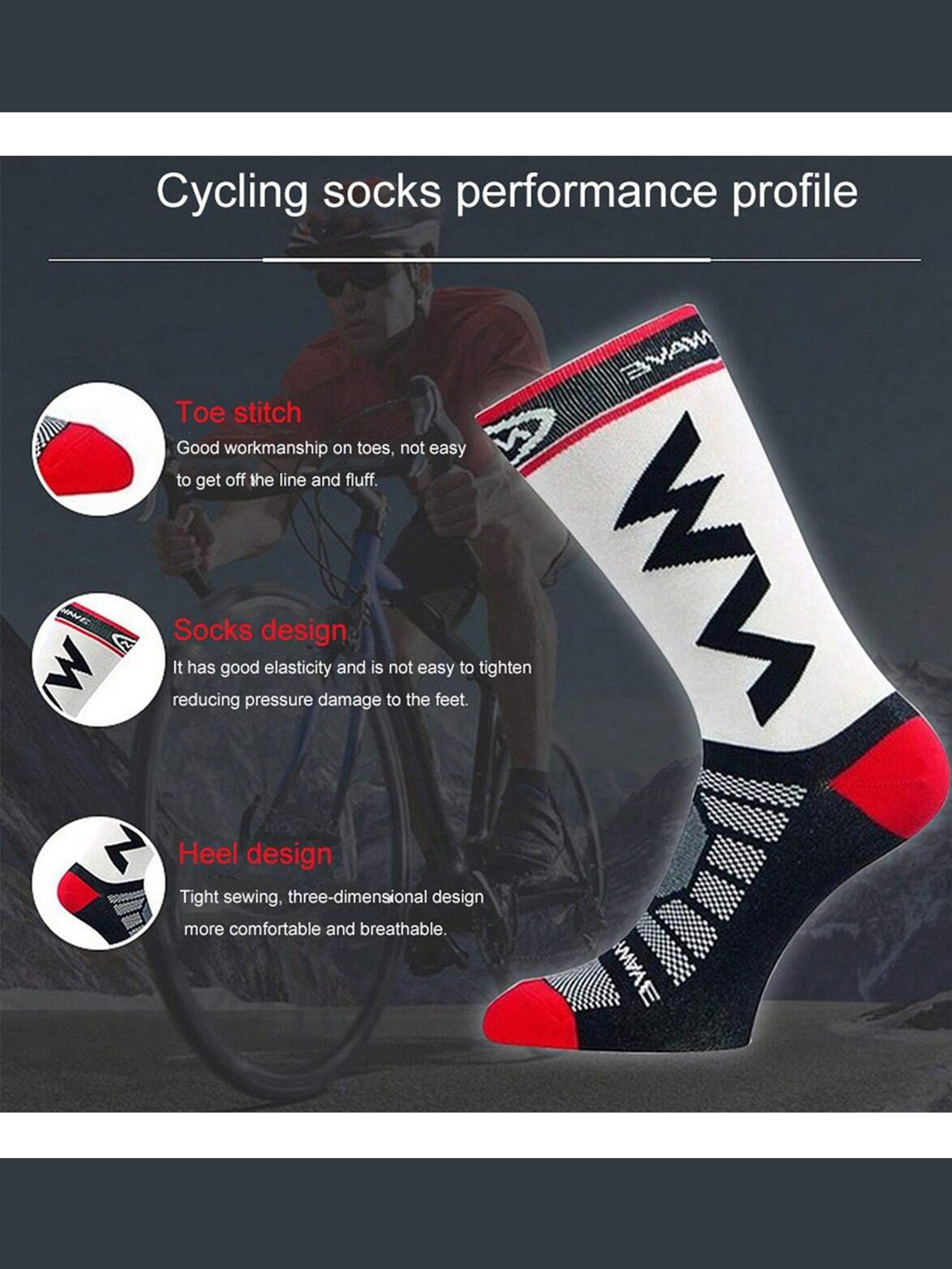2 Paar NW draussen-Lauftraining-Radsocken, draussen-Sport-Marathonsocken, FußBall-Basketballsocken