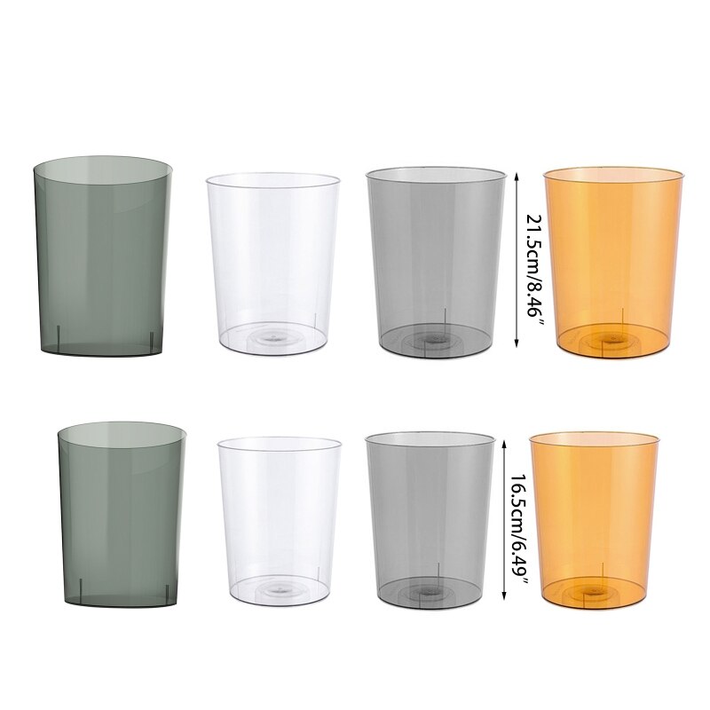 Light Luxury Transparent Trash Can Large Capacity Dustbin Garbage Bucket for Bathroom Kitchen Office Waste Paper Storage Organiz