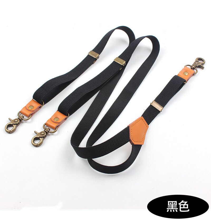Heavy Duty Suspender for Men Black Hook Suspenders Studded Vintage Bib Straps 2*110cm Adjustable Elastic Trouser Braces Straps: style-1