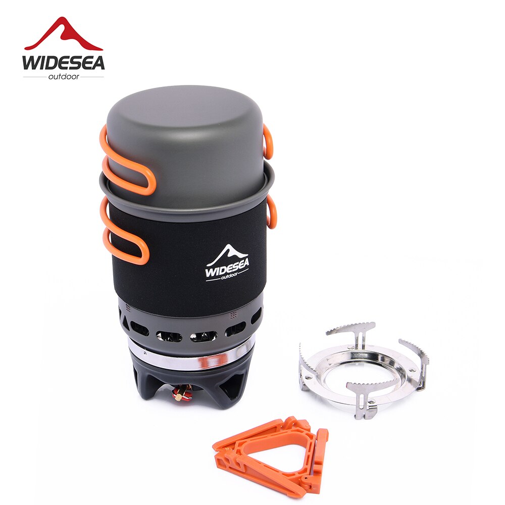 Widesea Camping-Kochsystem mit Wärmetauscher, Outdoor-Gasbrenner, Herd, Touristentopf-Set, Tasse, Geschirr, Kochgeschirr, Tourismus, Wanderung