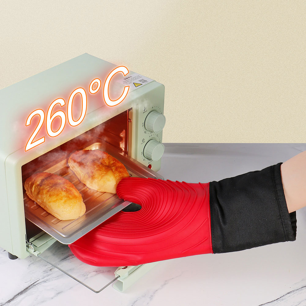 Flexibele siliconen ovenwanten set voor koken Keukenbenodigdheden Extra lange professionele hittebestendige handschoenen Bakbenodigdheden