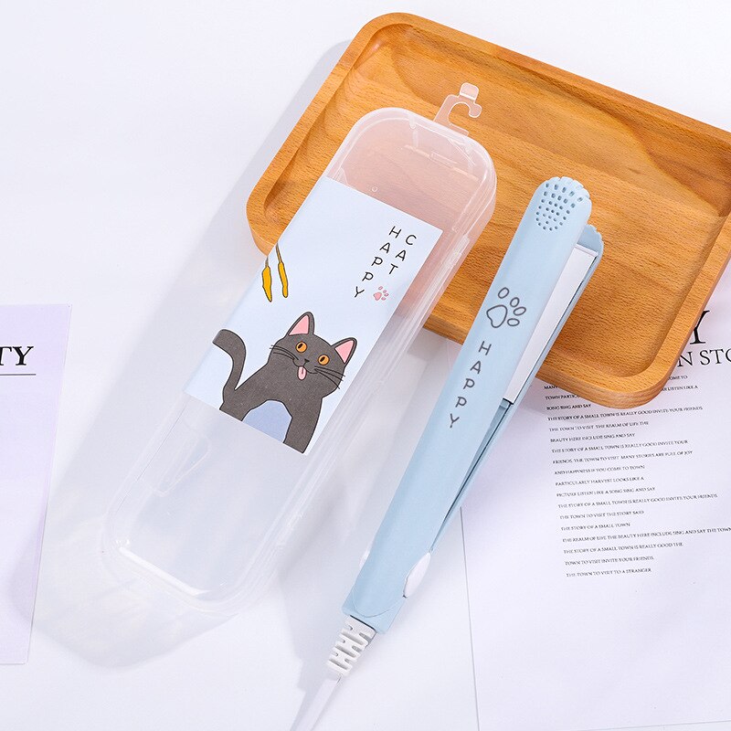 Mini lisseur à cheveux de dessin animé, portable et mignon, pour la maison et les voyages, outils de lissage des cheveux, 220v fers plats