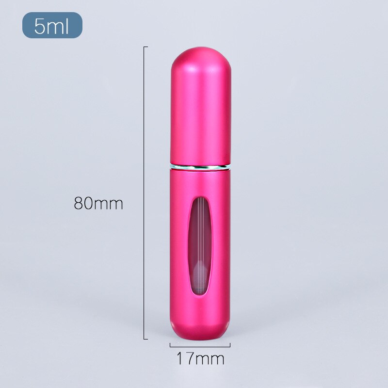 5ml Parfüm Zerstäuber Tragbare Flüssigkeit Container Für Kosmetik Mini Aluminium Spray Alcochol Leere Flasche Nachfüllbar Für Reisen: Matte rose red
