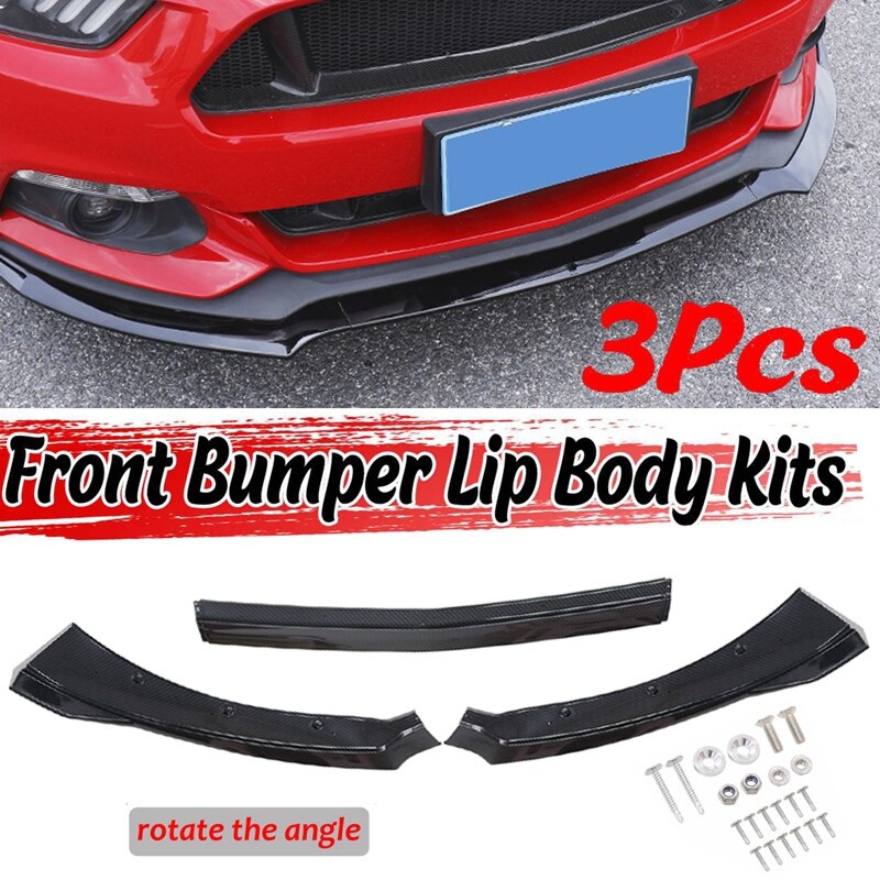 Parachoques delantero Universal para Ford Mustang, pala de parachoques de fibra de carbono, labio Spoiler para Ford Mustang: Default Title