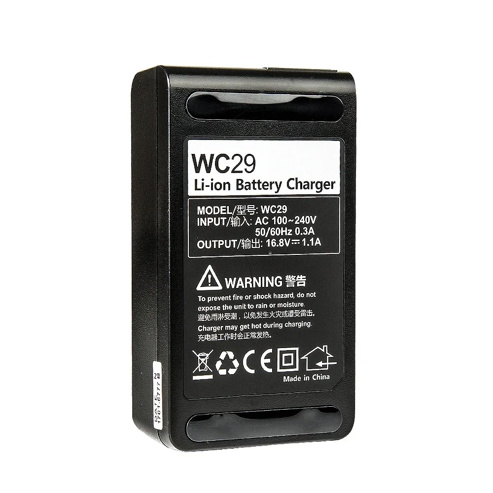 Godox C29 Battery AC Power Charger Pocket Flash WB29 Battery The Power Adapter+Power Cord(US/EU/UK/AU) Kit For Godox AD200