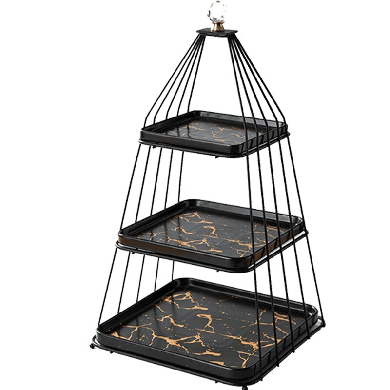 double layer fruit shelf three layer ceramic square plate cake food display shelf afternoon tea dessert tray rack