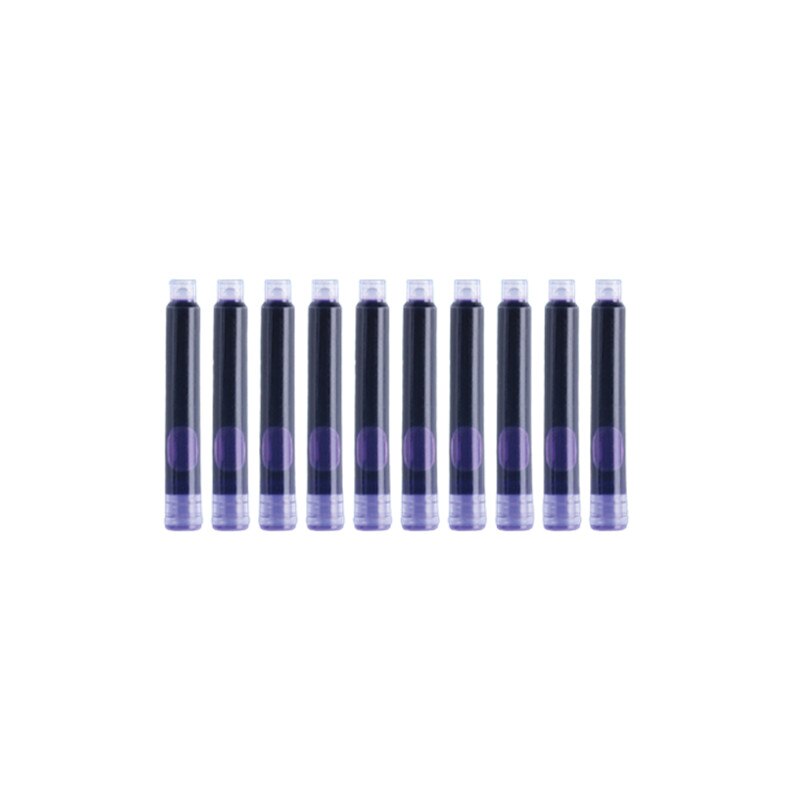 Jinhao-pluma estilográfica Universal, cartuchos de tinta, recarga de pluma, color negro, morado y azul, 20 Uds.: 20PCS purple