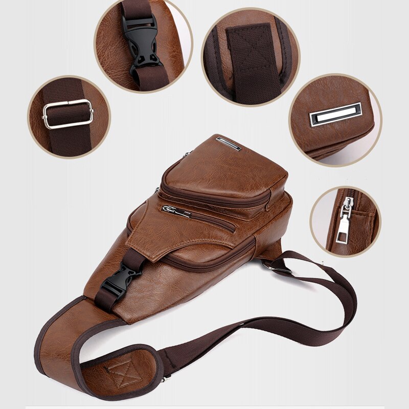 Bolso de hombro para hombre, bandoleras con carga por USB antirrobo, bolso de pecho para hombre, bolso escolar de verano para viajes al aire libre, bolso de mensajero, recién llegado