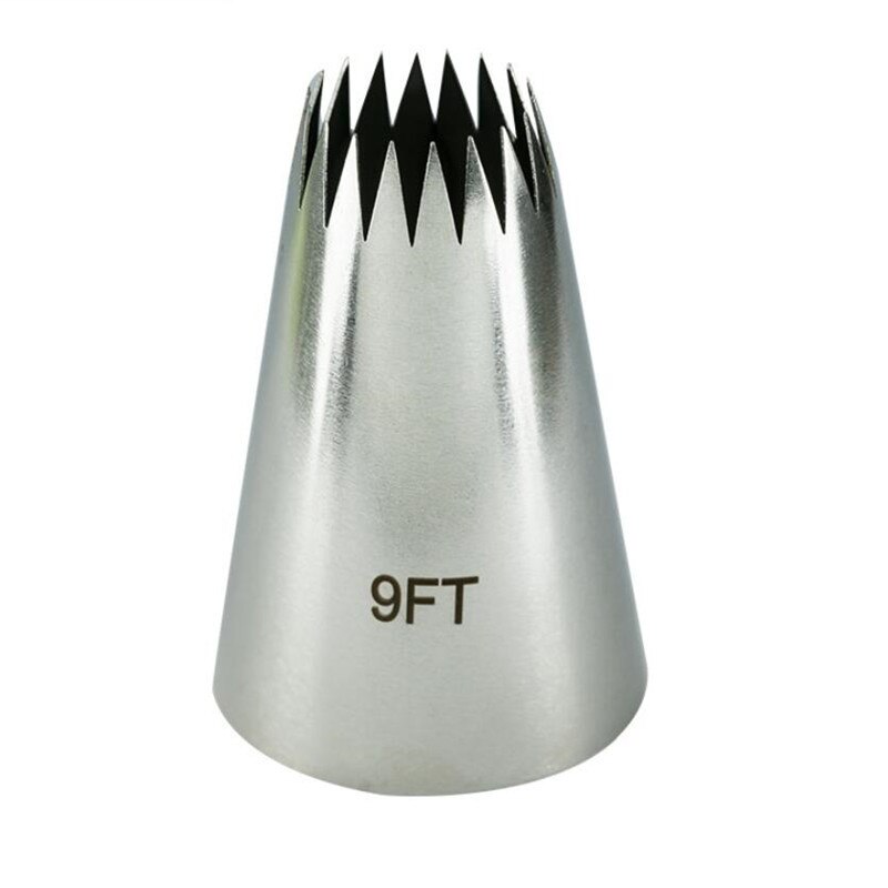 Boquilla de gran tamaño para decoración de pasteles, utensilios de cocina para glaseado, galletas, Fondant de acero inoxidable, #9 pies: 9FT