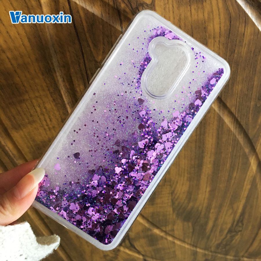 Vanuoxin Voor case Huawei Honor 6A case Voor Huawei Honor 6A case cover Coque Dynamische Glitter Vloeibare Siliconen Zachte TPU Telefoon gevallen: Purple