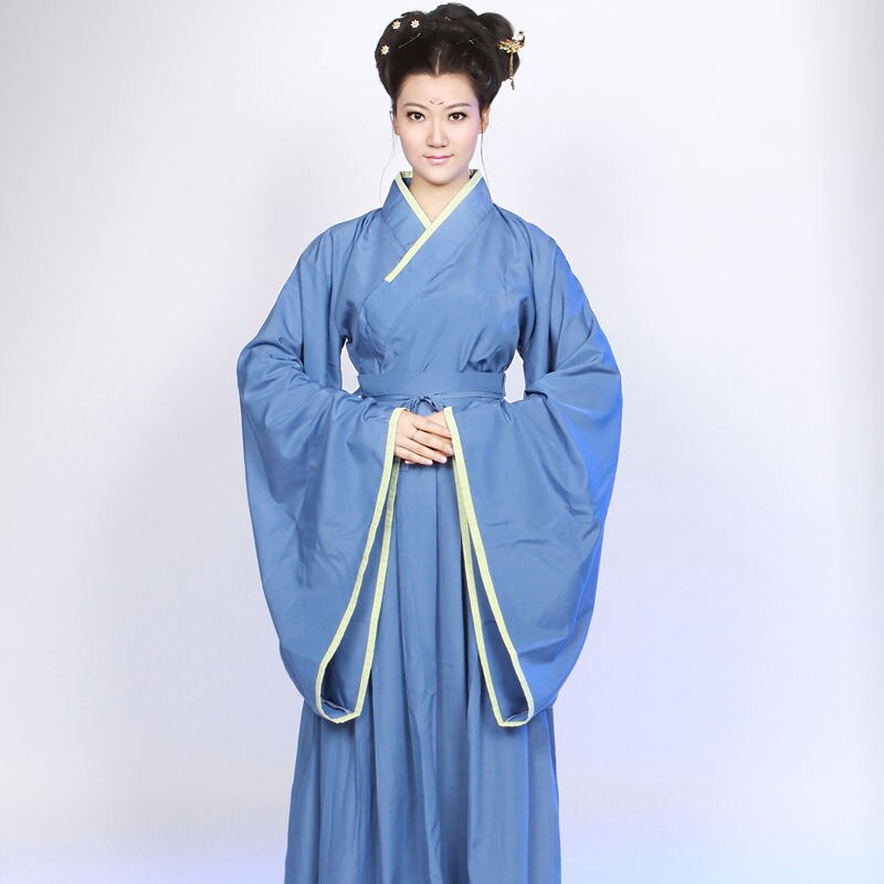 Hanfu kleding Arrivel Oude Chinese Kostuum Oude Chinese Hanfu Vrouwen Hanfu Kleding Lady Chinese Stadium Jurk: Blauw / M