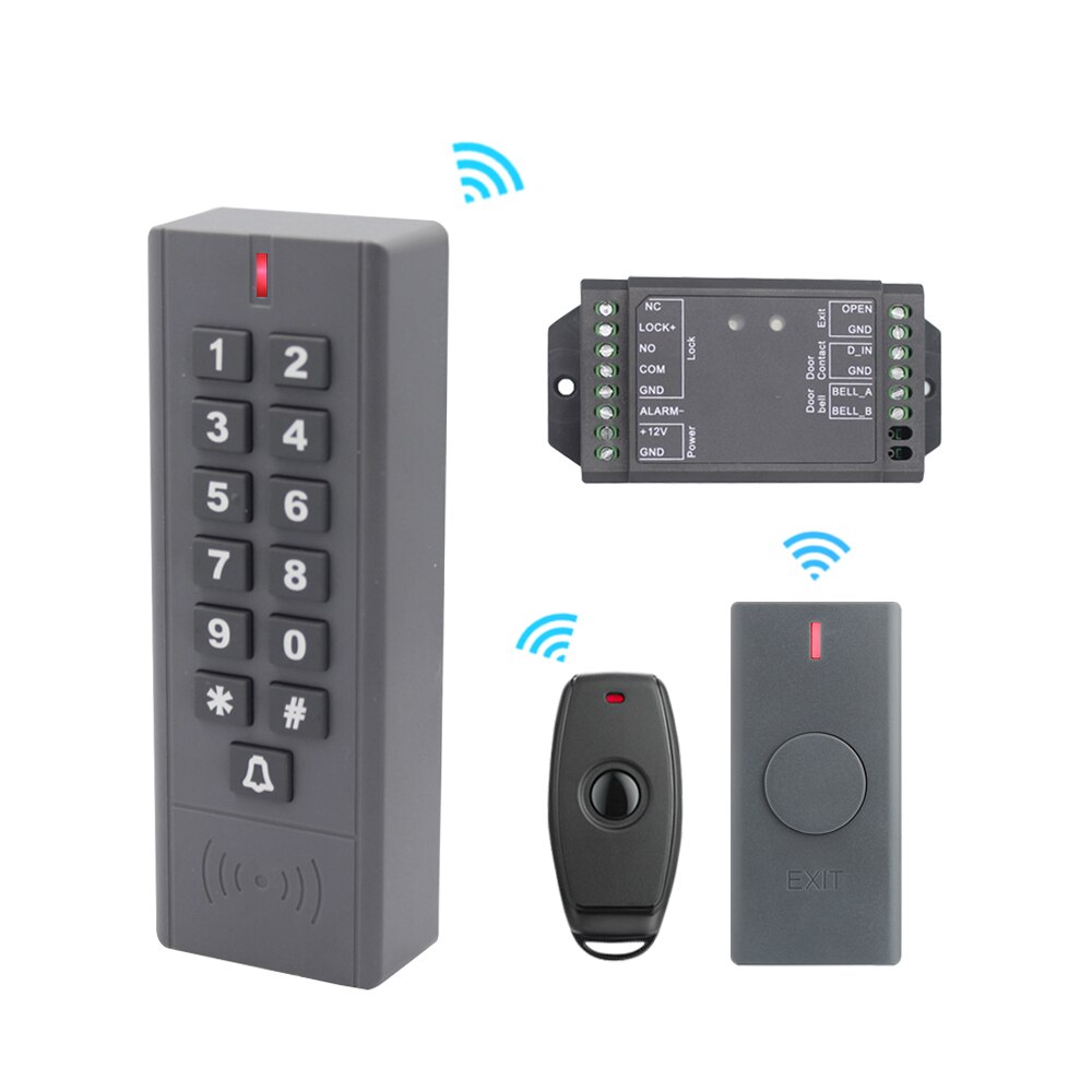 Waterproof Wireless Door Lock Remote Control Access Control 125Khz EM Card RFID Access Control Wireless Keypad Control Reader: Default Title
