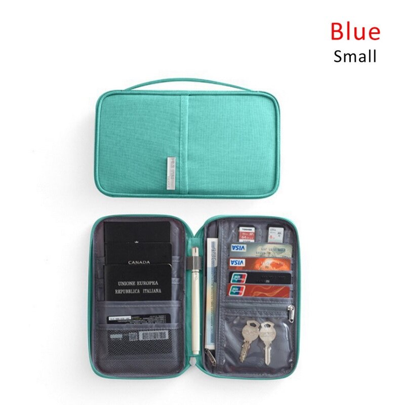 Travel Wallet Family Passport Holder Waterproof Document Case Organizer Card Package Card Holder Travel accessories: Blue Small