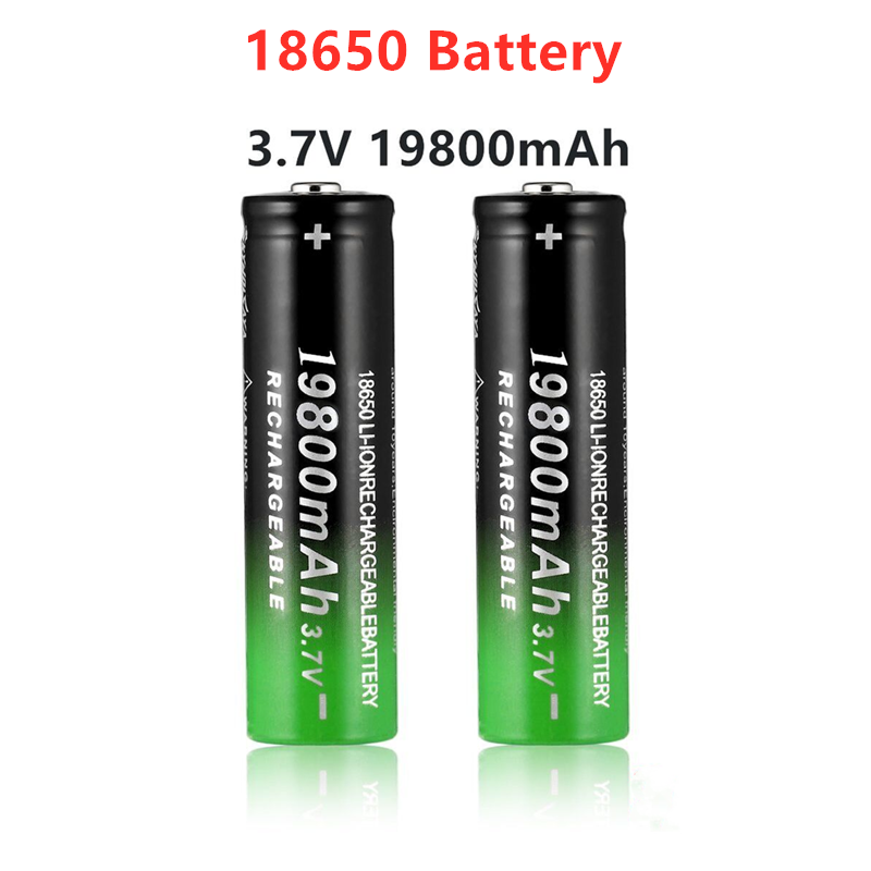100% 18650 Battery 19800mAh 3.7V 18650 Li-ion batteries Rechargeable Battery For Flashlight Torch +Charger