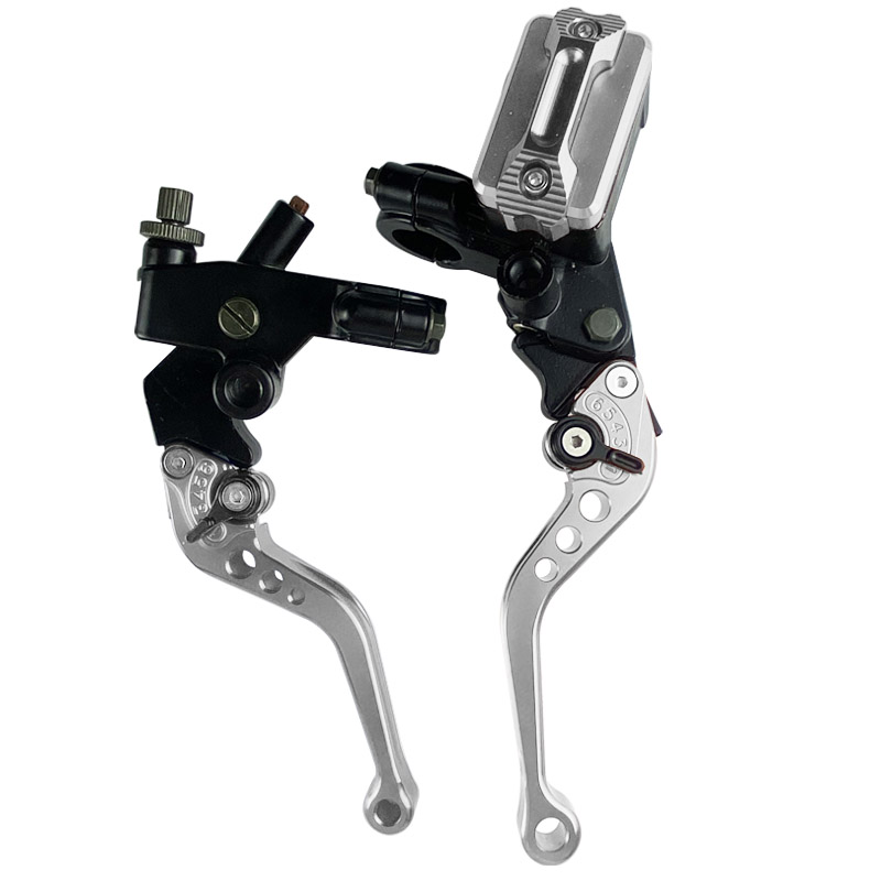 thumbnail image 2 of 7/8” 22mm Universal Motorcycle Brake & Clutch Master Cylinder Set – Blue, 17mm Bore, Dual/Single Disc 2 of 5