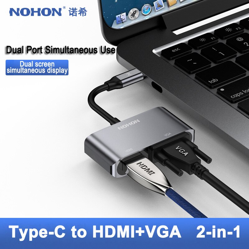 NOHON HDMI Ricevitore Per il iPhone 8 X iPad Samsung Huawei Xiaomi Display Wireless LAN 5GHz Antenna Adattatore Home Theatre istruzione: To HDMI VGA