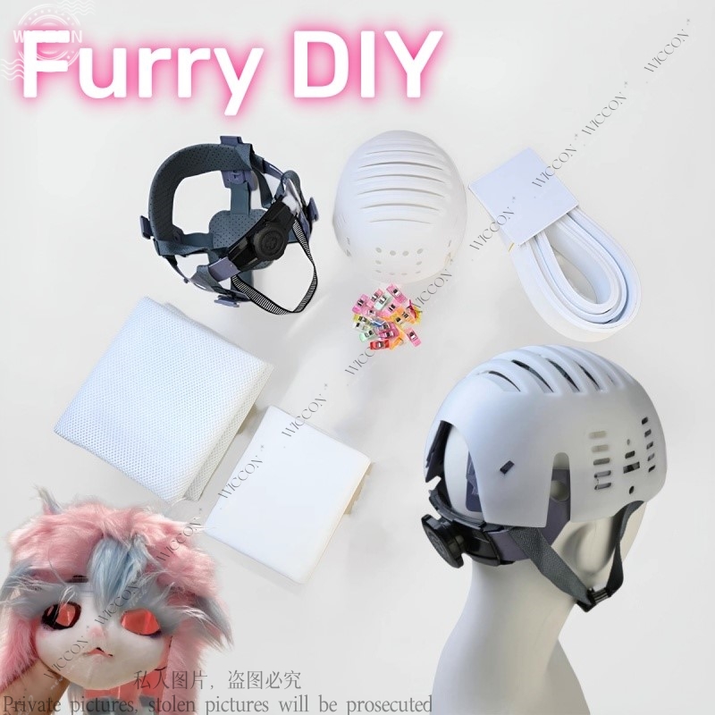 Fursuit kigurumi crânio headwear cosplay traje peludo diy acessórios cosplay espuma animal kig cabeça base fursuit