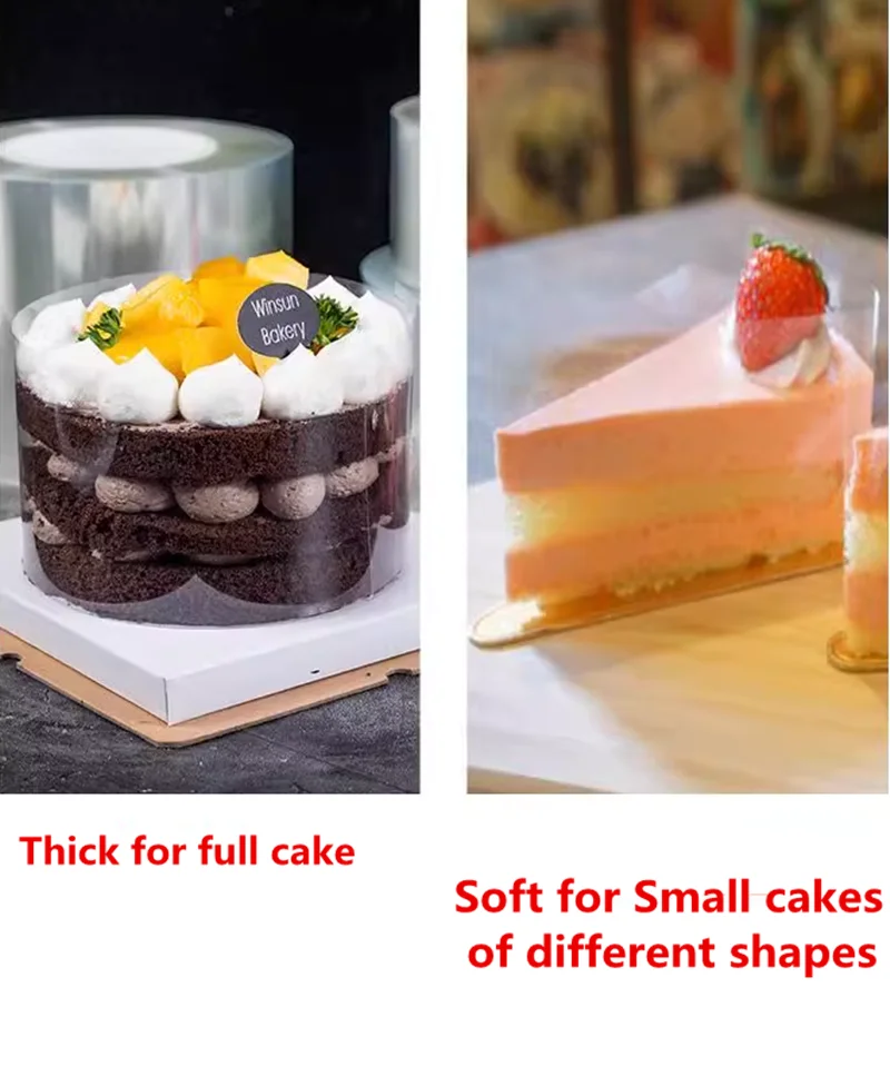 4cm to 20cm big Transparent Mousse Cake film Dessert Bounded Decorative Sheet Food Film Around Cake side Edges OPP Plastic Band