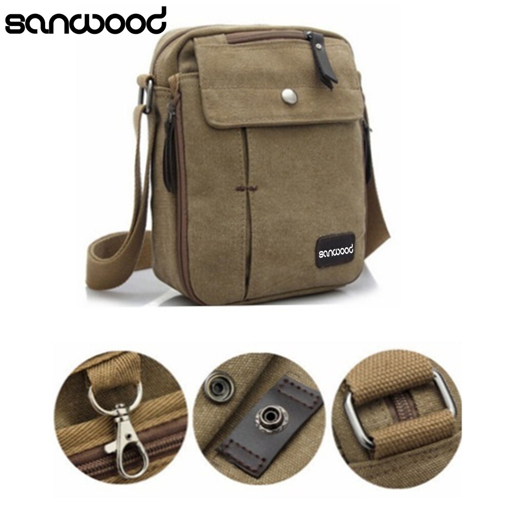 Trendy Simple Causal Canvas Rucksack Multifunctional Outdoors Shoulder Sling Bag