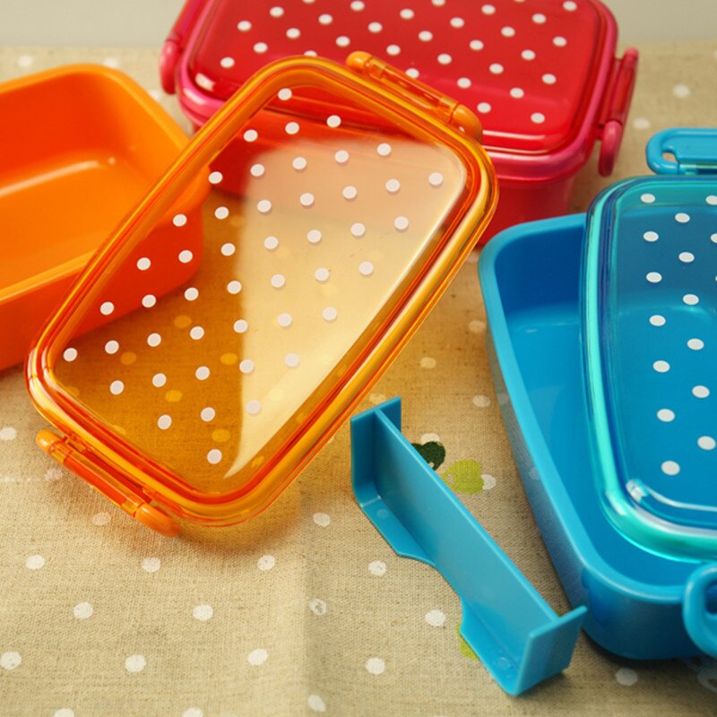 Dot Lunchbox Servies Servies Voedsel Container Bento Sushi Box Kid Baby Fruit Snack Draagbare Magnetron Lunchbox