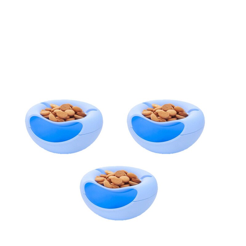 Modern Living Room Shape Lazy Snack Bowl Plastic Double Layers Snack Storage Box Bowl Lazy Fruit Melon Seeds Plate Bowl