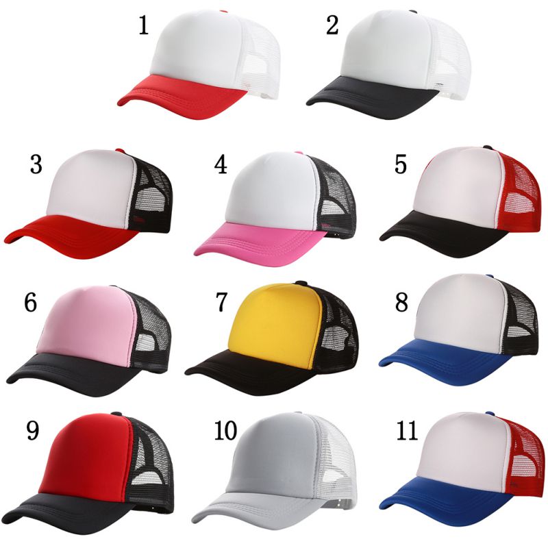 Hyvännäköinen tavallinen baseball-lippis kiinteä trucker mesh tyhjä kaareva säädettävä lippalakki