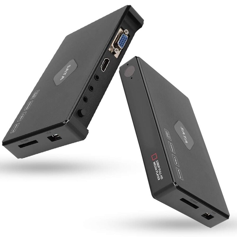Mini Full HD 1080P 2,5 Zoll SATa HDD Player Video o Media mit HDMI/VGA/AV/USB/SD/MMC/Optische Ausgang EU Stecker