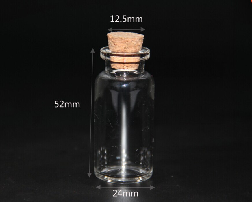 3 st 12/15/20/23/25/30/35/50/60/80/110ml glasflaskor med kork hantverk flaskor burkar bröllop tomma burkar behållare flaskor: 24 x 52mm 12ml