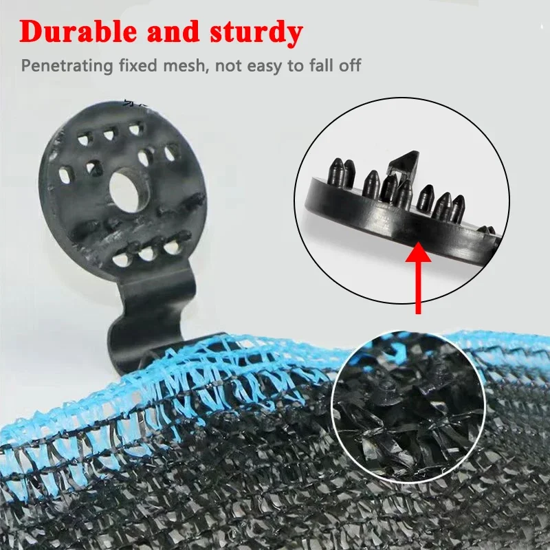 10-100 Uds. Clips de tela para sombra, abrazaderas para tela de sombra, ojales para cubierta de malla de red, tela bloqueadora solar en jardín, patio trasero, fijador de invernadero